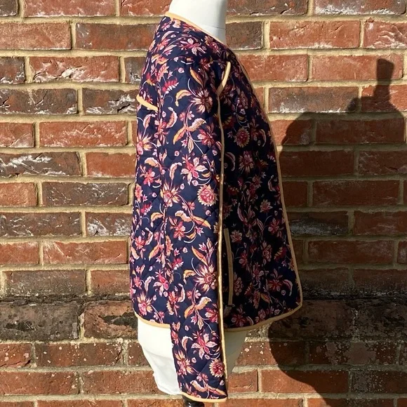 BNWT Thought Size 8 100% Organic Cotton Floral Paisley Print Open Jacket Trim - Picture 4 of 15